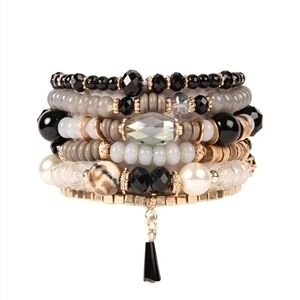 Elegant Multi-Layered Beaded Bracelet Set